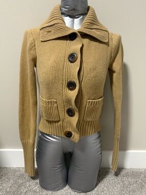 Aeropostale Mustard Knit Button-Front Cardigan